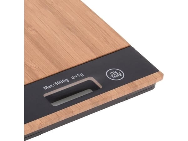 Kjøkkenvekt Excellent Houseware - elektronisk flat bambus, 5 kg universell
