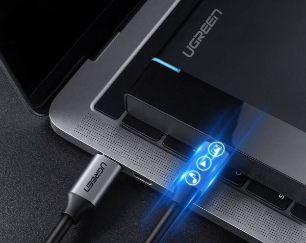 Ugreen 50751, 1,5 m, USB C, USB C, Thunderbolt 3, 5 Mbit/s, Musta, Hopea