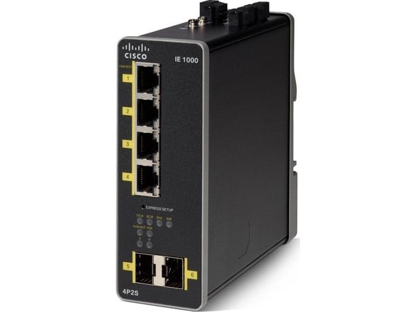 Cisco Industrial Ethernet 1000 Series - Switch - Styrt - 4 x 10/100/1000 (PoE+) + 2 x 1000Base-X SFP (opplink) - DIN-skinnemonterbar - PoE+