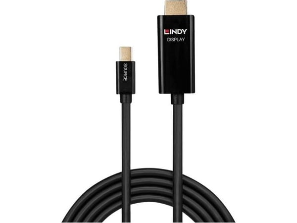 Lindy 40910, 0,5 m, Mini DisplayPort, HDMI-tyyppi A (vakio), Uros, Uros, Suora