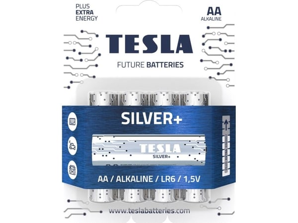TESLA sølv alkaliske batterier AA (LR06), krymp, 10 stk