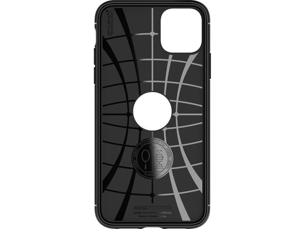 Spigen Rugged Armor, Suojus, Apple, iPhone 11, Musta