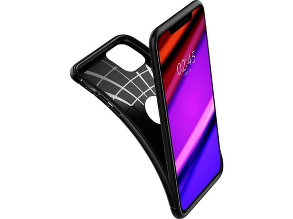 Spigen Rugged Armor, Suojus, Apple, iPhone 11, Musta