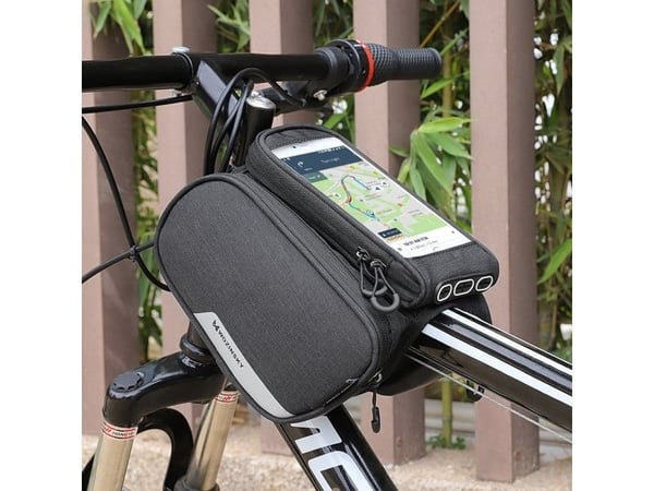 Wozinsky ramcykelväska + avtagbart mobilfodral upp till 6,5" 1,5 l - svart (WBB7BK)
