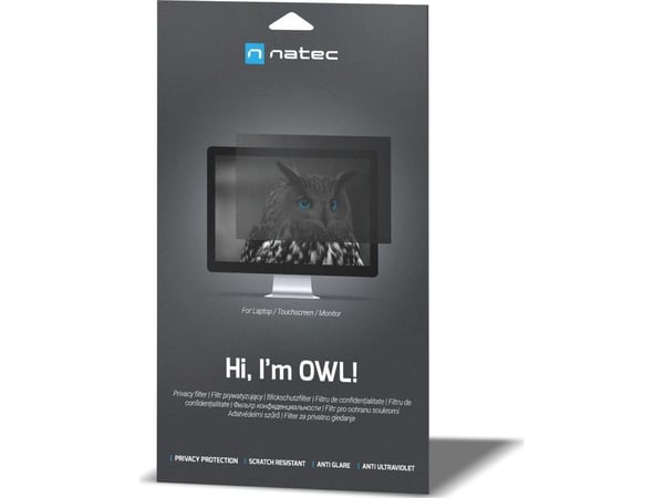 NATEC Owl, 54,6 cm (21.5"), 16:9, Skjerm, Rammeløst skjermfilter, Privatliv