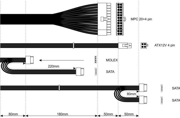 Akyga Ultimate Series AK-T1-250 - Strømforsyning (intern) - TFX12V - 80 PLUS Gold - AC 230 V - 250 watt - aktiv PFC - grå