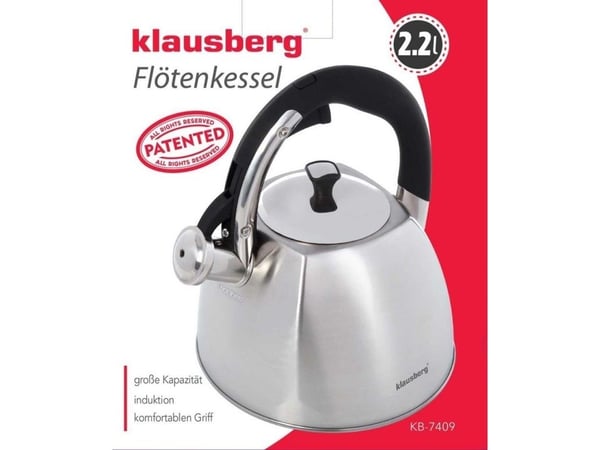 Klausberg tradisjonell vannkoker 2,2 l i rustfritt stål