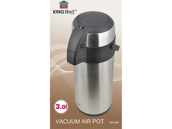 KingHoff kannullinen termoskannu KH-1467 3 l hopea