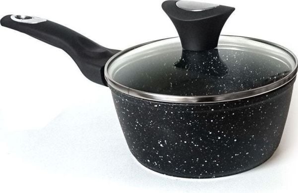Sett med 12 deler kjøkkenutstyr virtuves reikmenu sett, aluminium, svart Klausberg marmor