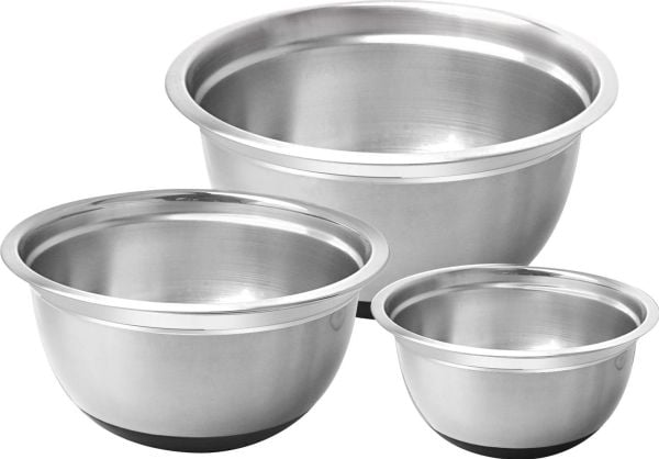 Sett med 3 metallskåler med silikonbase Klausberg KB-7388