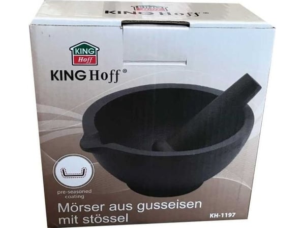 King Hoff morter i støpejern med stamper, sett med 2 stk | diameter 13x6,5 cm