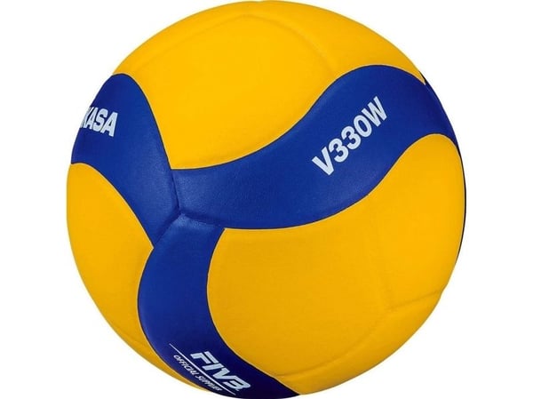 MIKASA V330W, Blå, Hvit, Gult, Nylon, Innendørs, FIVB, Mønster, 1 stykker