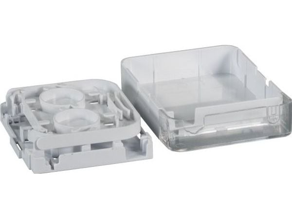 FTTH inomhusanslutningsbox för 2 fibrer, 1 koppling, plug-in skyddsanordning (FTTH-BOX-IN-3)