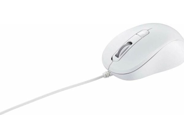 ASUS MU101C Blue Ray Silent - Mus - høyre- og venstrehåndet - optisk - 3 knapper - kablet - USB - hvit