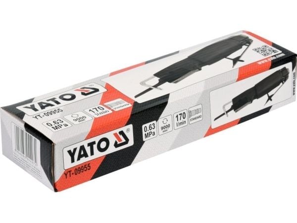 Yato YT-09955, Sort, 9000 spm, 78 dB, 89 dB, 23 m/s², Trykkluft