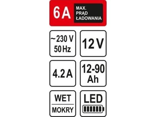 Sthor STHOR STHOR PROSTOWER 12V 6A 90Ah LED T82542