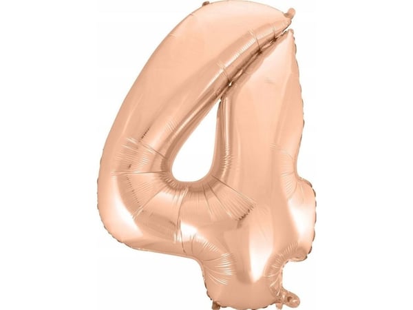 GoDan folieballong "6" rosa-gull 92cm
