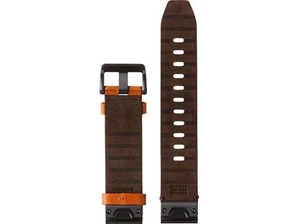 Garmin QuickFit 22 mm lærrem 010-12863-05, brun/skifergrå
