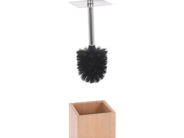 Kylpyhuoneratkaisut WC-harja musta bambutelineellä 34 cm