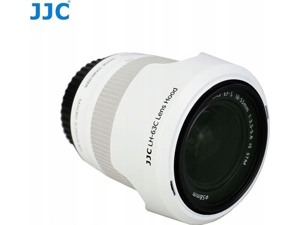JJC objektivhette solskjerm type EW-63c til Canon EF-S 18-55mm - hvit