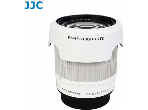 JJC objektivhette solskjerm type EW-63c til Canon EF-S 18-55mm - hvit