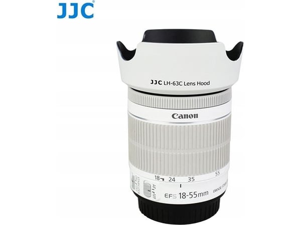 JJC objektivhette solskjerm type EW-63c til Canon EF-S 18-55mm - hvit