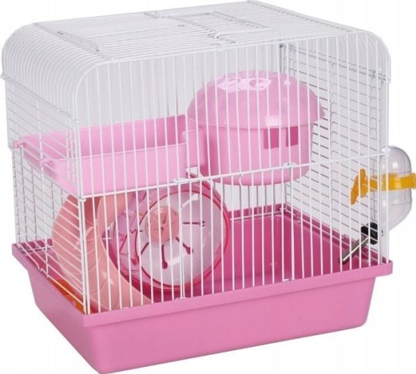 Panama Pet gnagerbur for midlertidig opphold 27x20,5x25,5 cm hvit/rosa