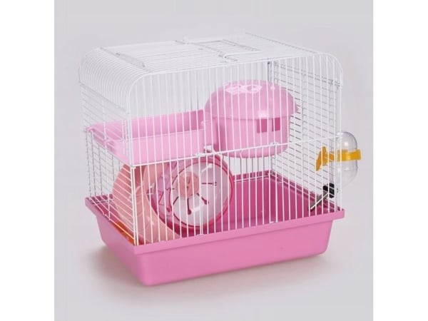 Panama Pet gnagerbur for midlertidig opphold 27x20,5x25,5 cm hvit/rosa