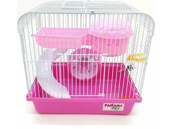 Panama Pet gnagerbur for midlertidig opphold 27x20,5x25,5 cm hvit/rosa