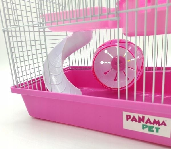 Panama Pet gnagerbur for midlertidig opphold 27x20,5x25,5 cm hvit/rosa