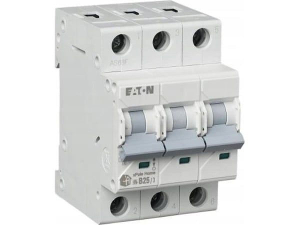 Eaton Miniature circuit breaker 3P B 25A 6kA AC xPole Home HN-B25/3 194883