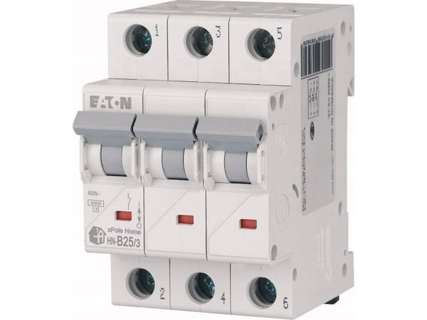 Eaton Miniature circuit breaker 3P B 25A 6kA AC xPole Home HN-B25/3 194883