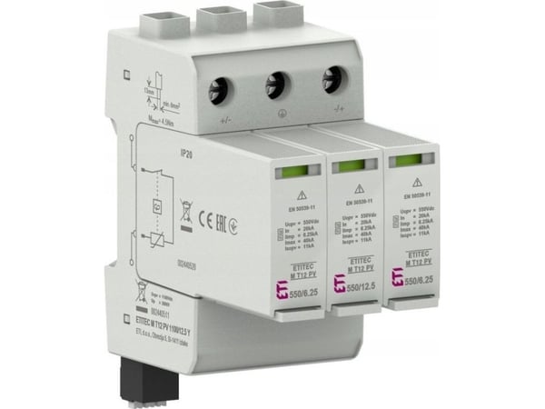 Eti-Polam PV overspenningsavleder Type 1 T2 (klasse B, C) ETITEC M T12 PV 1100/12,5 Y 002440511