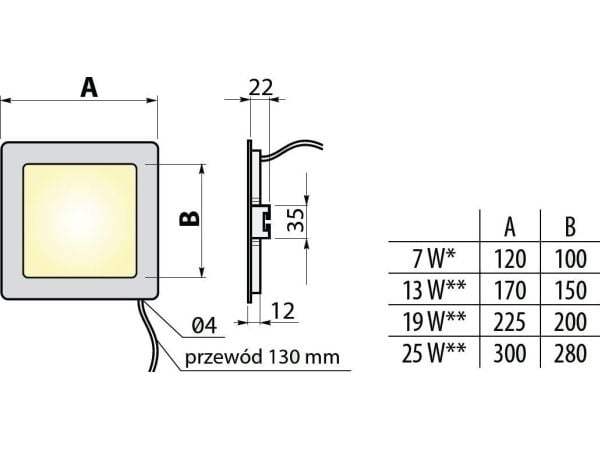 GTV LED downlight MATIS PLUS 19W 1520lm 120° IP20 3000K innfelt hvit LD-MAW19W-CBP