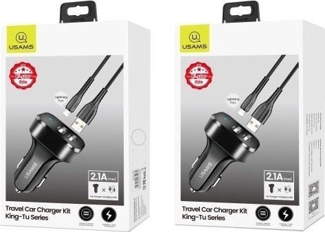 USAMS lader C13 2x USB-A 2,1 A (NTU35LC13TZ)