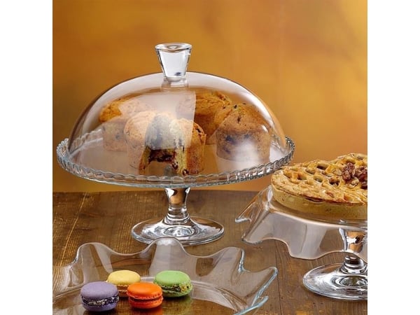 Pasabahce glassfat med lokk 32 cm til kake