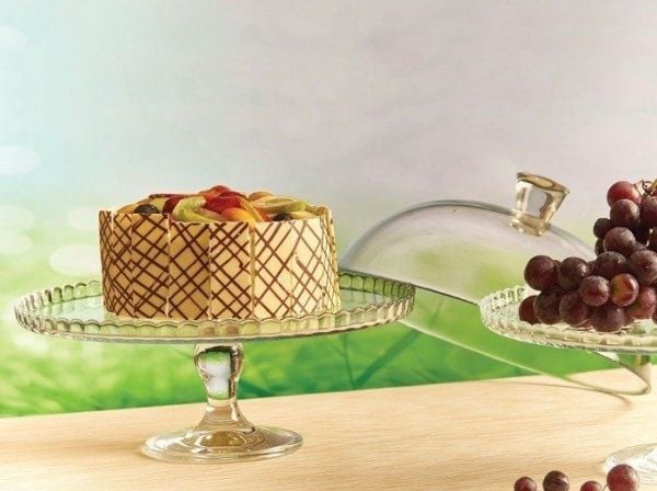 Pasabahce glassfat med lokk 32 cm til kake
