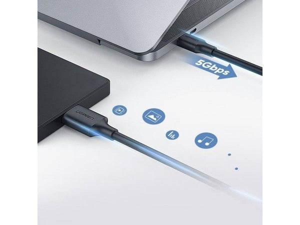 Ugreen US312 - USB-kabel - 24 pin USB-C (hann) til Micro-USB Type B (hann) - 1 m - svart