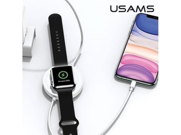 USAMS trådløs lader US-CC096 10W med Lightning-kabel, sort (CC96WH01)