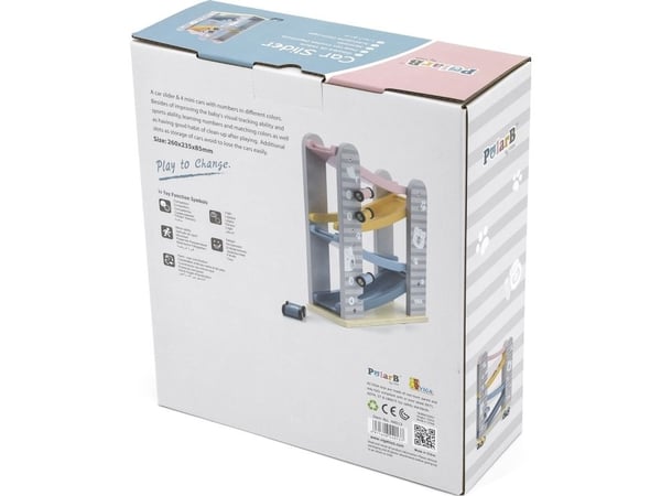 Viga Toys tre biler med sklie 'Viga' 'PolarB'