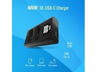 Newell dobbeltlader DL-USB-C til kamera for Sony NP-FW50-batterier