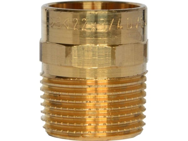 Conex Nippel for loddede og gjengeforbindelser 22x3/4" bronse - 4243G022006000