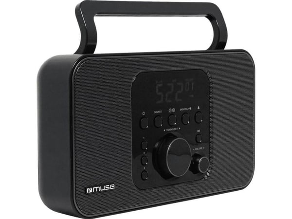 Muse M-091 R, Bärbar, Digital, AM, FM, LCD, Vit, Svart
