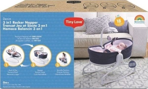 Tiny Love monikäyttöinen syöttötuoli ja keinutuoli 3in1 - denimi