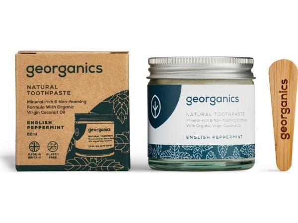 Georganics Mineral tannkrem i krukke engelsk peppermynte, 60ml