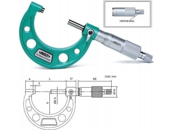 INSIZE MIKROMETER 125-150 STANDARD