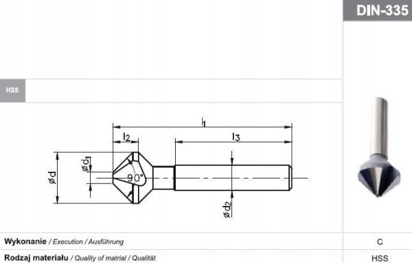 Fanar POGLEBIACZ DIN 335-C 90"*16,5 HSS
