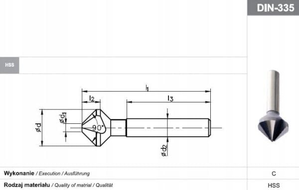 Fanar POGLEBIACZ DIN 335-C 90"*16,5 HSS