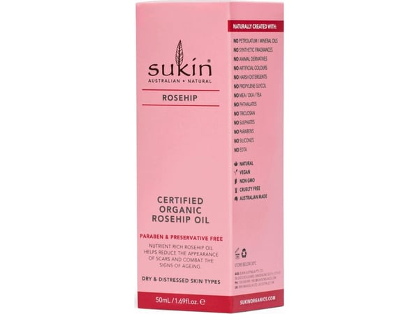 Sukin ROSEHIP Oil 100 % chilensk nypeolje 50 ml