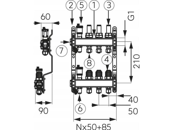 Ferro STAL. 5-WAY TERMOST. AND FLOW CONTROL STD. FERRO // TG.F.ROZ.SN-RZP05S